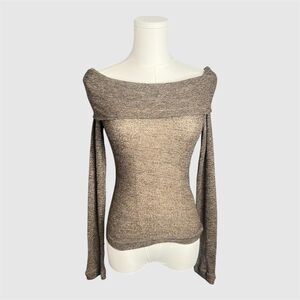XOXO Brown Off The Shoulder Sweater Top